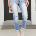 Size 11 Kancan High Rise Cuffed Slim Straight