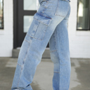 Small Denim Cargo Drawstring Pants 