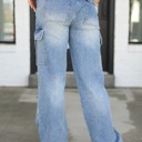 Medium Denim Cargo Drawstring Pants 