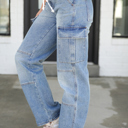 Large Denim Cargo Drawstring Pants 