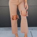 Size 3 Beige Kancan Denver Straight Leg Jeans