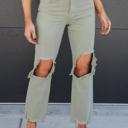 Size 1 Olive Kancan Denver Straight Leg Jeans