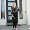 Large Black Colette Split Hem Trouser