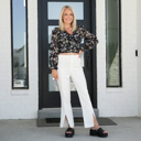 Small Ivory Colette Split Hem Trouser