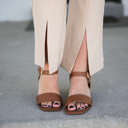 Small Khaki Colette Split Hem Trouser