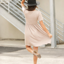 XL Ash Mocha London Soft Pocket Dress