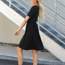 Large Black London Soft Pocket Dress