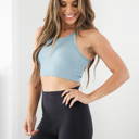 L-XL Blue Seamless Ribbed Cami