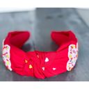 Red Valentine's Day Sequin Hearts Top Knot Pink Headband