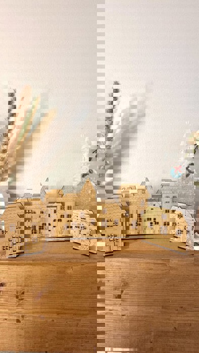 Custom Holiday House Stands | Baltic Birch Tea Light or Napkin Holder | OBX Made Personalized Christmas Village Décor