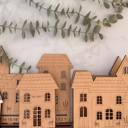  Custom Holiday House Stands | Baltic Birch Tea Light or Napkin Holder | OBX Made Personalized Christmas Village Décor