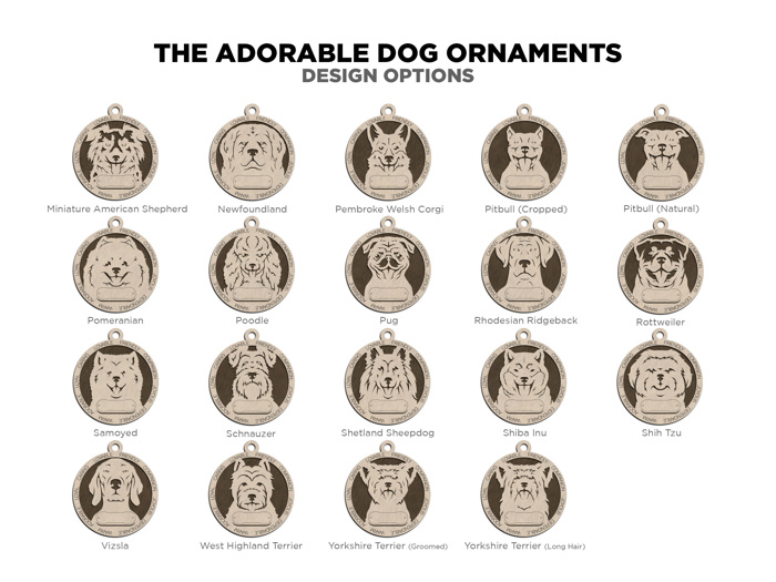 Personalized Dog Breed Ornament – Custom Pet Name Christmas Gift