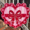  Valentine Heart Door Hanger | Hand Painted Baltic Birch | Preppy Valentine Decor | OBX Handmade
