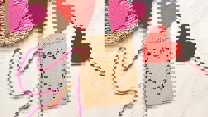 Personalized Valentine’s Day Sewing Cards for Kids - Set of 10