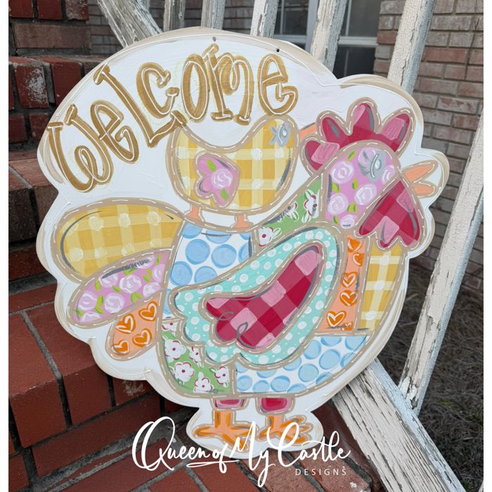 Cottagecore Hen & Chick Door Hanger