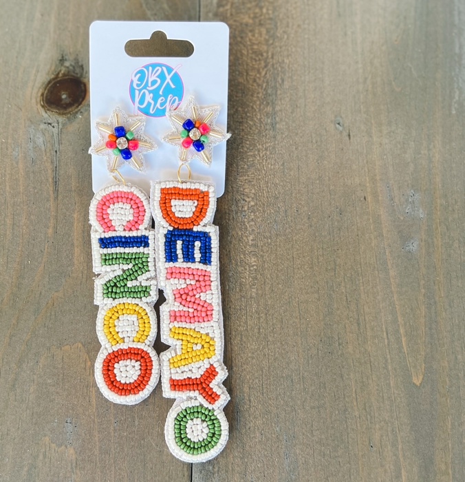 Cinco de Mayo Seed Bead Dangle Earrings