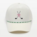  Golf Club With Bow Embroidered Baseball Cap and With Rope Detail