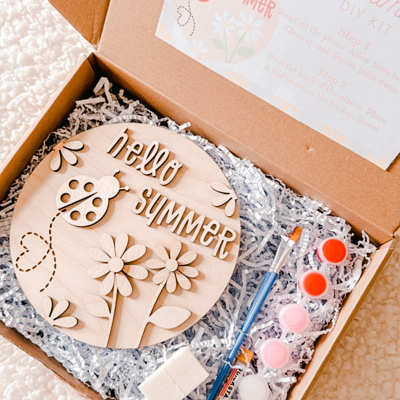 DIY “Hello Summer” Ladybug Wood Sign Kit – Fun Kids Craft for Summer Days