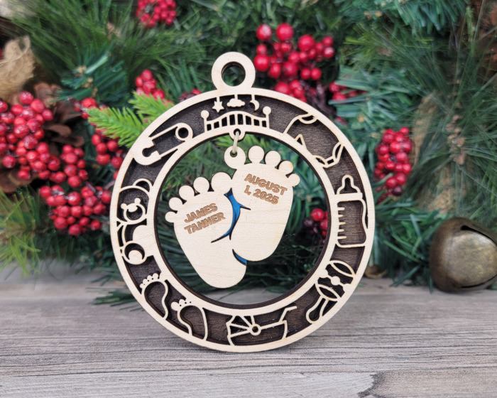 Handcrafted Christmas Dangle Ornaments | Baltic Birch Wood | OBX Made | 24 Designs for Holidays, Pets, Weddings & More