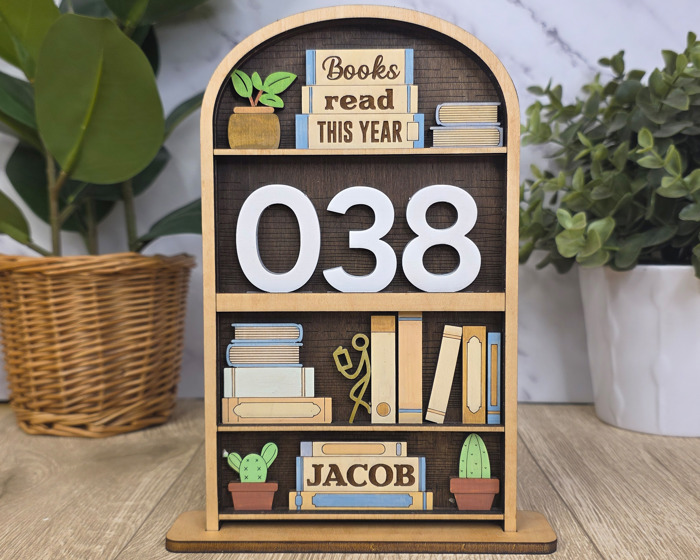 Books Read This Year Counter | Book Nook Shelf Tracker | Handmade Reader Gift | OBX Made