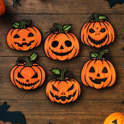 Hand-Painted Spooky Pumpkin Signs | Halloween Door Décor | Two-Layer Baltic Birch | 6 Designs