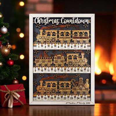 Christmas Countdown Express | Train-Themed Days Until Christmas Sign | Vertical or Horizontal Layout | Handmade Holiday Decor | OBX Made