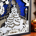 Christmas Tree 3D Christmas Scene Decor | Layered Wood Holiday Wall Art | Winter Nature & Festive Designs | Handmade Seasonal Home Décor | OBX Made