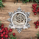 Deer - design 1 Handcrafted Winter Wonderland Ornaments | Layered Baltic Birch & Pattern Ply Snowflakes | Christmas Tree Décor with Santa, Snowman, Nativity & More