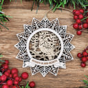 Cardinal- Design 4 Handcrafted Winter Wonderland Ornaments | Layered Baltic Birch & Pattern Ply Snowflakes | Christmas Tree Décor with Santa, Snowman, Nativity & More