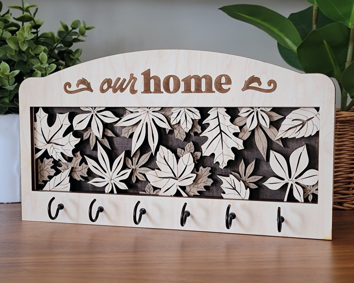 Interchangeable Key Hanger | Seasonal Holiday Wall Organizer | Handmade Birch Key Holder OBX