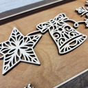  Personalized Holiday Line Art Signage Handcrafted Baltic Birch | OBX Made Christmas Mantel Décor | Minimalist Wood Christmas Sign