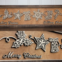  Personalized Holiday Line Art Signage Handcrafted Baltic Birch | OBX Made Christmas Mantel Décor | Minimalist Wood Christmas Sign