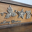  Personalized Holiday Line Art Signage Handcrafted Baltic Birch | OBX Made Christmas Mantel Décor | Minimalist Wood Christmas Sign