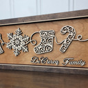  Personalized Holiday Line Art Signage Handcrafted Baltic Birch | OBX Made Christmas Mantel Décor | Minimalist Wood Christmas Sign
