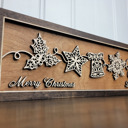  Personalized Holiday Line Art Signage Handcrafted Baltic Birch | OBX Made Christmas Mantel Décor | Minimalist Wood Christmas Sign