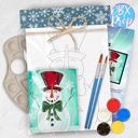  DIY Snowman Paint Kit – Cozy Winter Paint Night | Pre-Sketched Canvas | Beginner Friendly DIY Art Kit