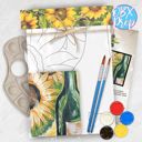  DIY Sunflower Paint Kit – Sip & Paint Night | Pre-Sketched Canvas | Cozy Creative Art Kit