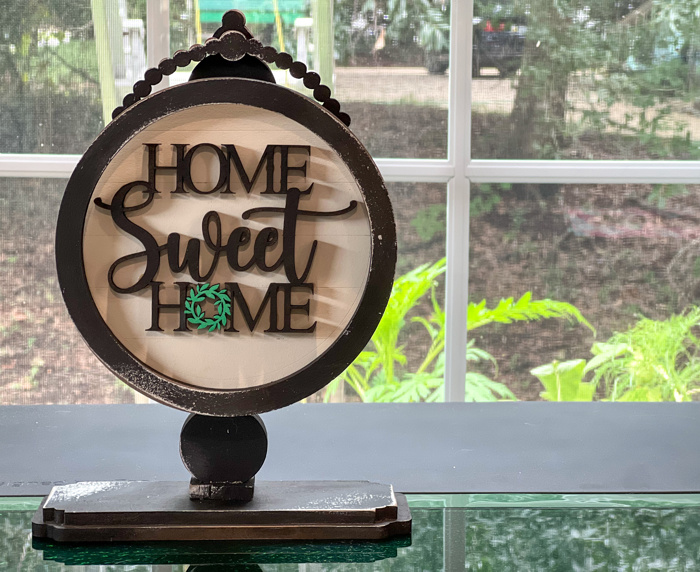 Table Top Circular Hand Painted Distressed Interchangeable Sign