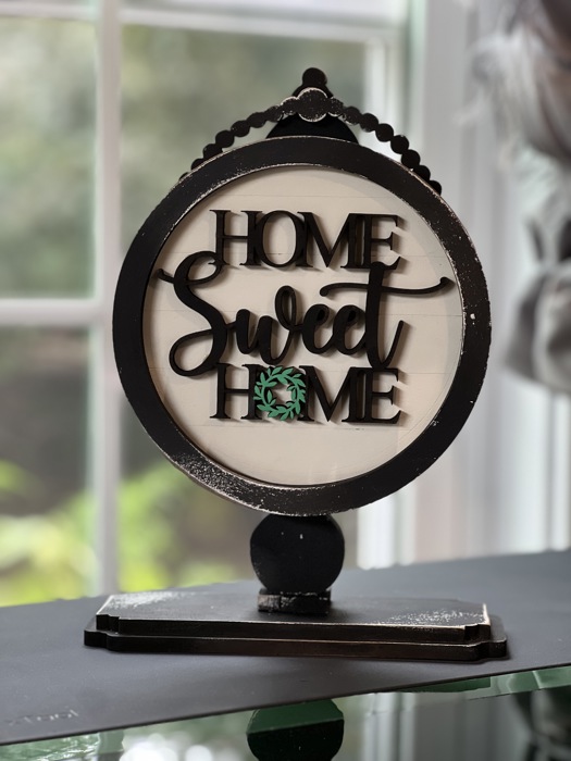 Table Top Circular Hand Painted Distressed Interchangeable Sign