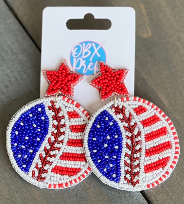 Handmade Seed Bead Baseball & Softball Dangle Earrings ⚾🥎 and Headbands - Jane Exclusive