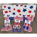  Handmade Patriotic Red White and Blue Triple Stars Earrings