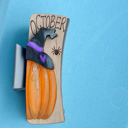  Hand-Painted October Pumpkin Hair Claw