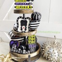 4 Beetlejuice Themed Tiered Tray Décor Set – Hand Painted Wood
