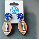  Custom Team Spirit Bead Topped Hand Painted Football Dangle Earrings