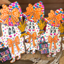 Bright Pop Ghost Girl Door Hanger Sign Hand painted 