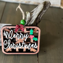 Merry Christmas Merry Christmas & Believe Tobacco Basket Christmas Tree Ornaments Hand Painted