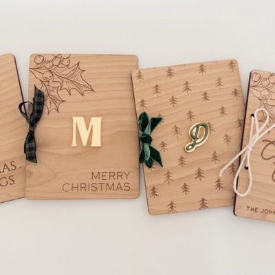 Handmade Wood Christmas Card Album | Personalized Birch Keepsake | Engraved Holiday Card Holder | Custom Christmas Memory Book | OBX Made