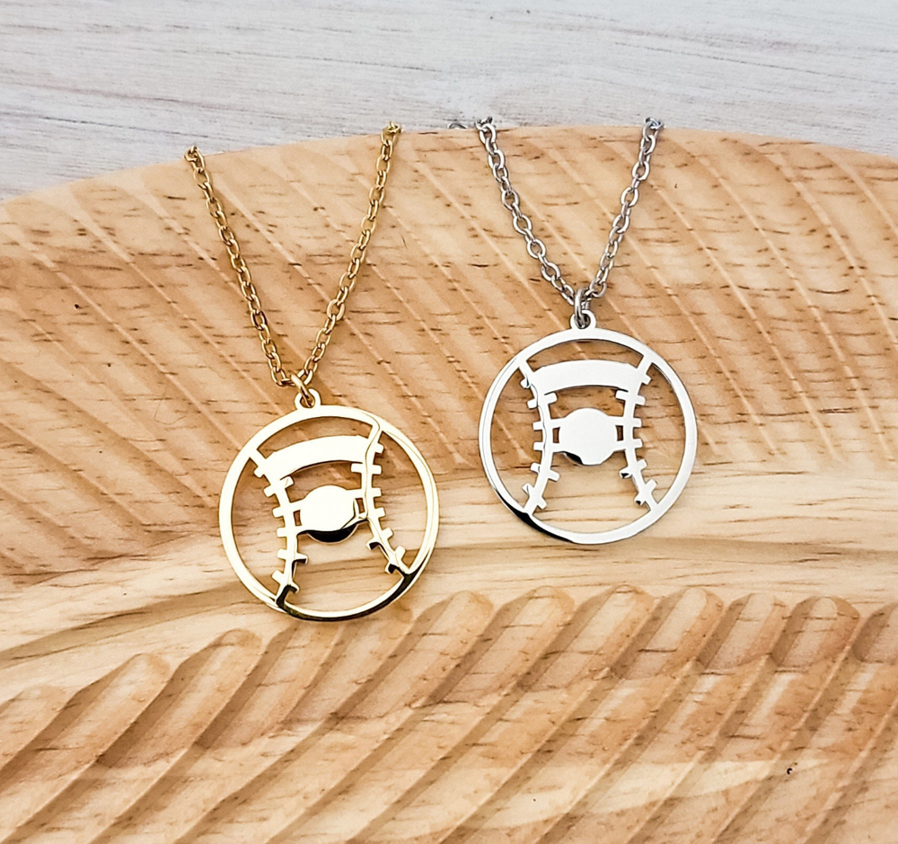 Personalized Baseball/Softball Necklace – Engraved with Name and Team Number