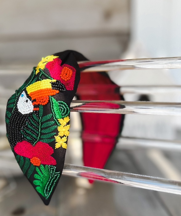 Tropical Toucan Turban Seed Beaded Headband