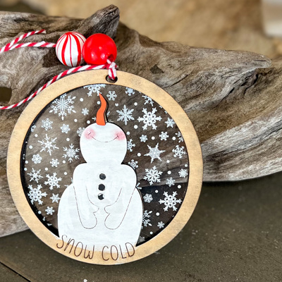 Snow Cold Snowman Ornament | OBX Hand Painted Christmas Decor